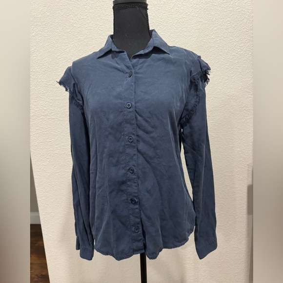 Anthropologie Tops - Anthropologie Cloth & Stone Women's Navy Button-Up Top